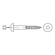 ART 88110 Diebstahlhemmende Halbrund-Holzbauschraube mit Vernietungsstift, Stahl, galvanisch verzinkt