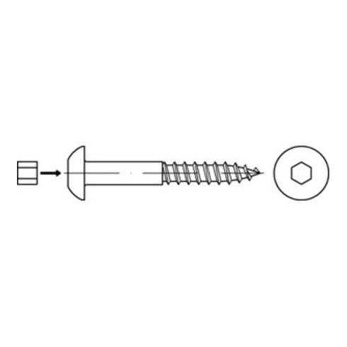 ART 88110 Diebstahlhemmende Halbrund-Holzbauschraube mit Vernietungsstift, Stahl, galvanisch verzinkt