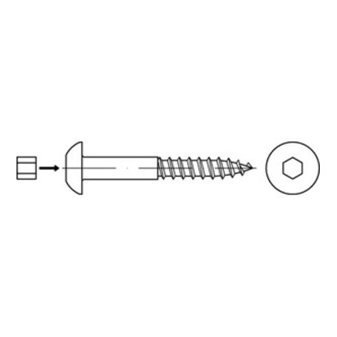 ART 88110 Diebstahlhemmende Halbrund-Holzbauschraube mit Vernietungsstift, Stahl, galvanisch verzinkt