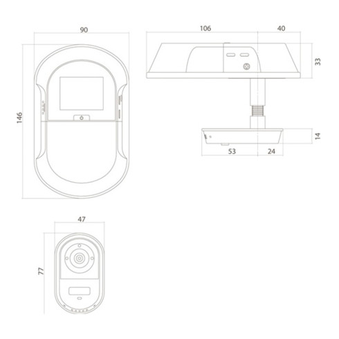 Digitaler Türspion Wi-Fi Ku.silber 105Grad 38 mm/110mm INTERSTEEL