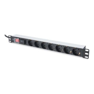 DIGITUS Multiprise DN-95407 7 prises Aluminium avec interrupteur