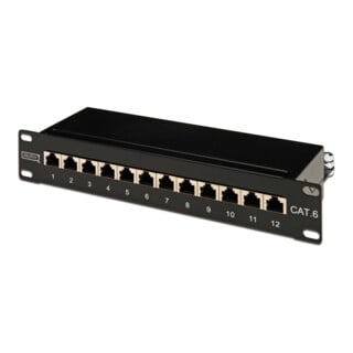 DIGITUS Panneau 10" Classe E 12 ports LSA 1U RAL9005 noir DN-91612S