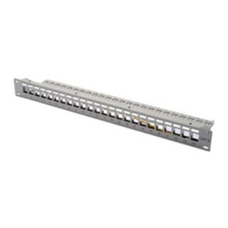 DIGITUS Panneau de brassage modulaire blindé 24 ports, vide, 1U, gris DN-91410