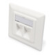 DIGITUS Plaque centrale double 80×80 RAL9010 RJ45 DN-93801-1