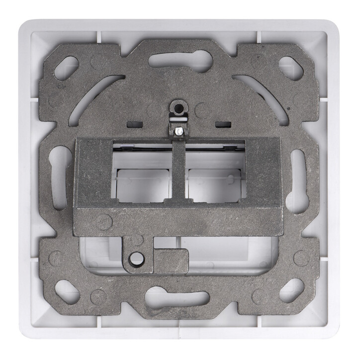 DIGITUS Plaque centrale double 80×80 RAL9010 RJ45 DN-93801-1