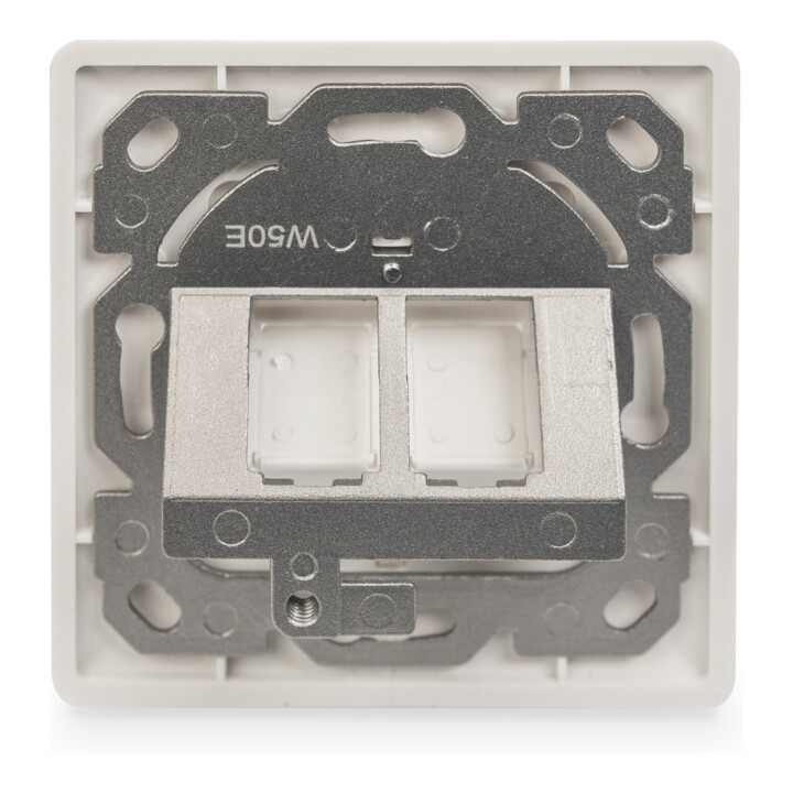 DIGITUS Plaque centrale double 80×80 RAL9010 RJ45 DN-93801-1