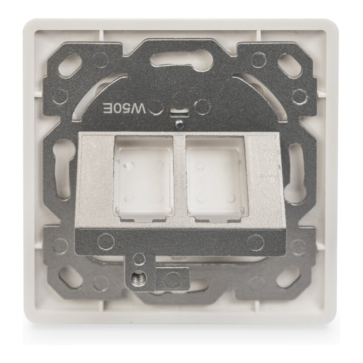 DIGITUS Zentralplatte 2-fach 80x80 RAL9010 RJ45 DN-93801-1