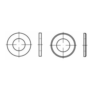DIN 125-A/ISO 7089 Unterlegscheibe flach ohne Fase, Messing