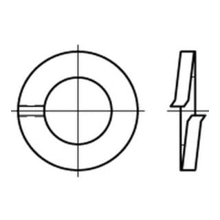 DIN 127 Federring Form A aufgebogen, Federstahl