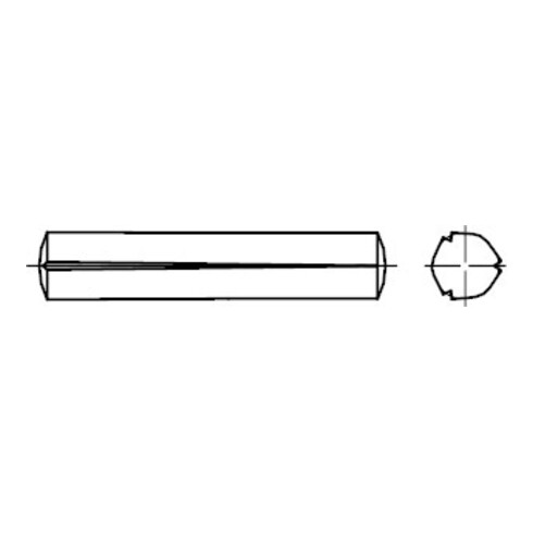 DIN 1471 Kegelkerbstift, Edelstahl A1 6x45 HP