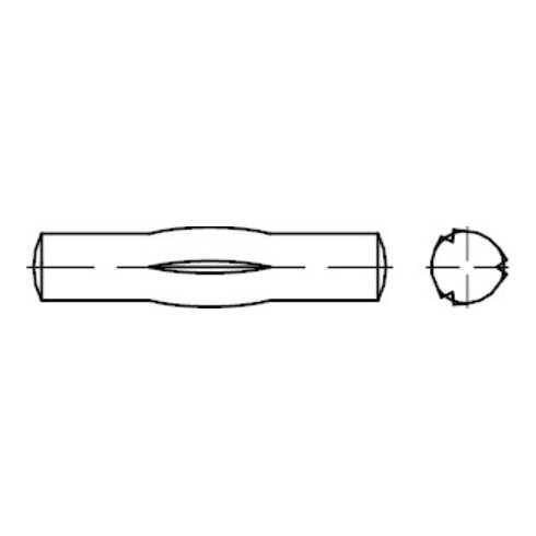 DIN 1475 Goupille moletée, ST 10x45 HP