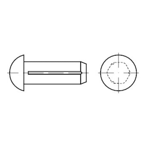 DIN 1476 Halbrundkerbnagel, Alu 3x8 HP