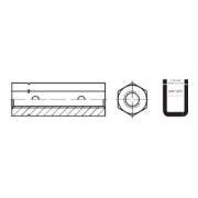 DIN 1479 Écrou à levier hexagonal, sans accessoires, ST galZn ÜZ M24 HP