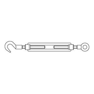 DIN 1480-RH Spannschlossmutter mit Ring und Haken galv. verzinkt Stahl