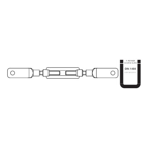 DIN 1480 Écrou de tension, 3,6 tzn ouvert ÜZ Tol. poids 6h M20 graissé