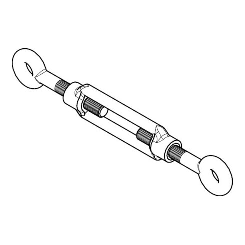 DIN 1480 Spannschloss, 3.6 galZn Ö/Ö M14 geschmiedet HP