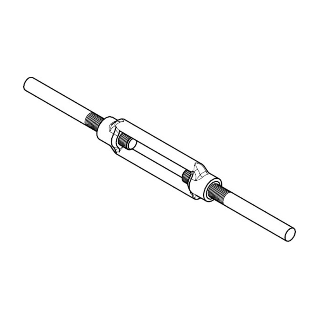 DIN 1480 Spannschloss, Edelstahl A2 m. Anschw.M20 geschm. HP