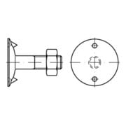 DIN 15237 Tellerschraube mit Mutter, Stahl 3.6, blank