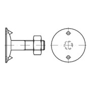 DIN 15237 Tellerschraube mit Tellerscheibe, mit Mutter, Mu 3.6 M10x50 HP