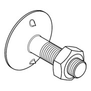 DIN 15237 Tellerschraube mit Tellerscheibe, mit Mutter, Mu 3.6 M12x60 HP-3