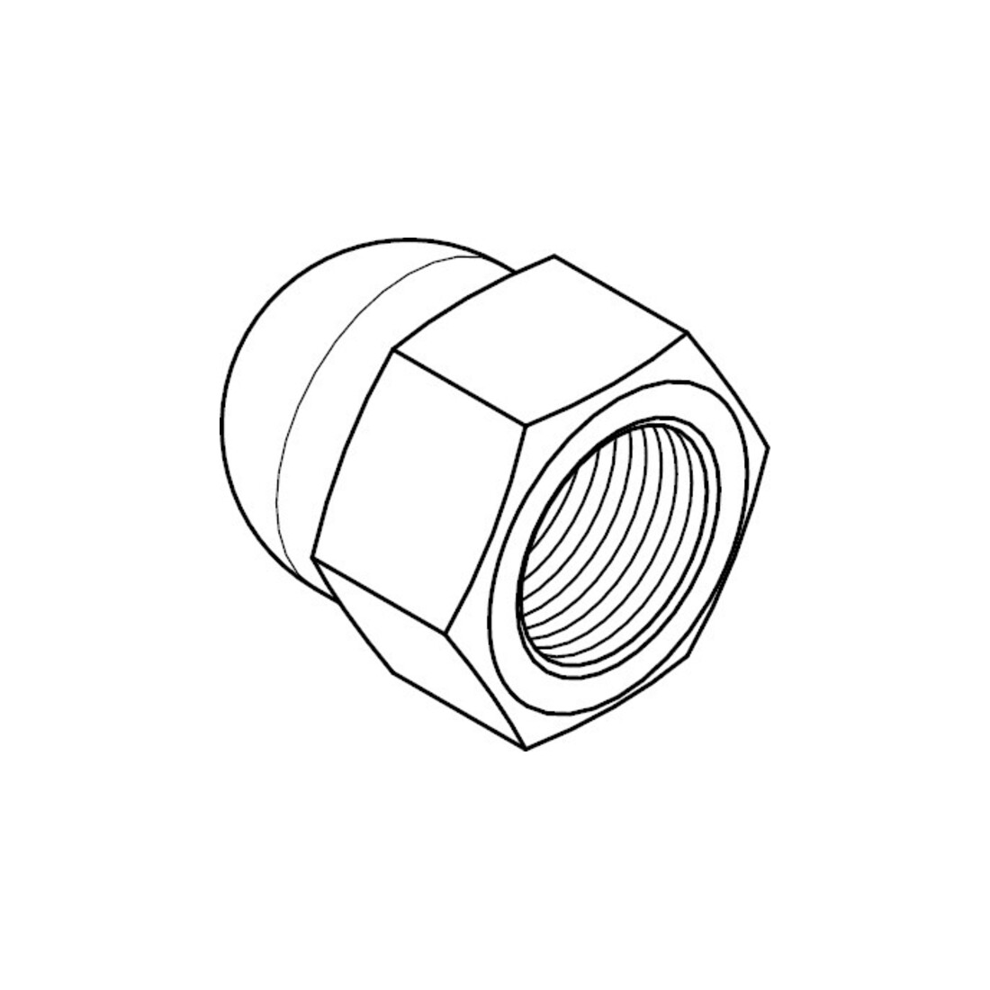 DIN 1587 Écrou à embase hexagonal, forme haute, MS galCr M20 HP