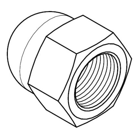 DIN 1587 Sechskant-Hutmutter, hohe Form, Edelstahl A4 M6 KP
