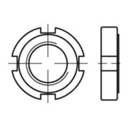 DIN 1804 Nutmutter H M Feingewinde, Stahl, blank