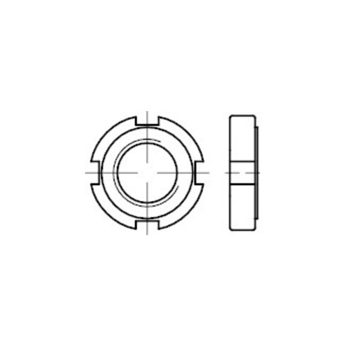 DIN 1804 Nutmutter, w = ungehärtet, ungeschliffen, 04Au M10x1 HP