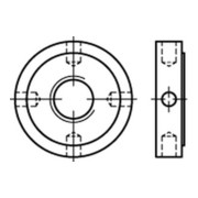 DIN 1816 Kreuzlochmutter Feingewinde, Stahl, blank