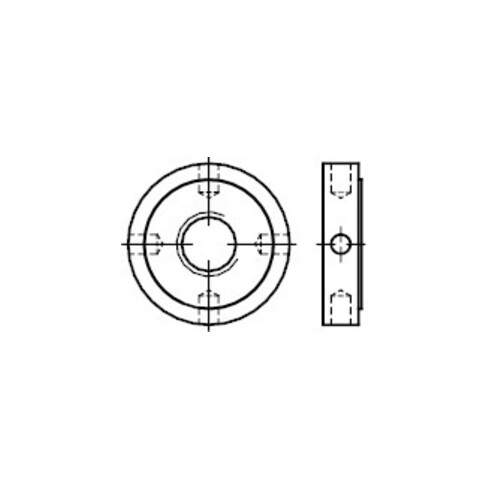 DIN 1816 Kreuzlochmutter, w = ungehärtet, ungeschliffen, 14H M28x1,5 HP