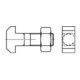 DIN 186 Form B Hammerkopfschraube M16x100 Stahl 4.6 blank m. Vierkant u. Mutter