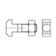 DIN 186 Form B Hammerkopfschraube M16x60 Stahl 4.6 blank m. Vierkant u. Mutter
