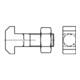 DIN 186 Form B Hammerkopfschraube M16x65 Stahl 4.6 blank m. Vierkant u. Mutter