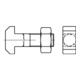 DIN 186 Form B Hammerkopfschraube M16x75 Stahl 4.6 blank m. Vierkant u. Mutter