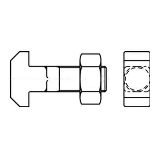 DIN 186-B Hammerschraube mit Vierkant, Stahl 4.6, blank