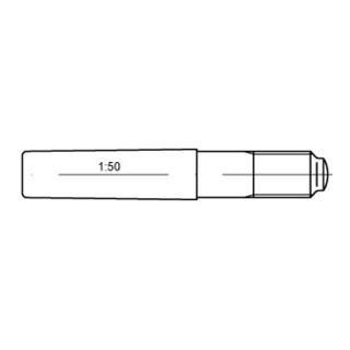 DIN 258 Kegelstift mit Gewindezapfen mit konstanter Kegellänge blank Stahl