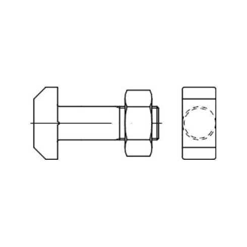DIN 261 Vis à tête marteau avec écrou hexagonal, Mu 4.6 M10x30 HP