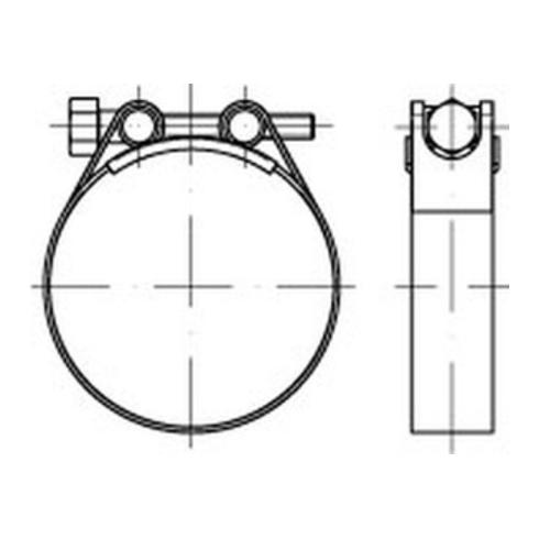 DIN 3017 Schlauchschelle mit Rundbolzen Zylinderkopfspannschraube Form C, Chromstahl 1.4016 (W2)