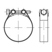 DIN 3017 Schlauchschelle mit Rundbolzen Zylinderkopfspannschraube Form C, Chromstahl 1.4016 (W2)