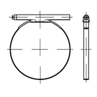 DIN 3017 Schlauchschellen, mit Schneckenantrieb A 4 50- 70/12 C7 -W5 Niro-Sta