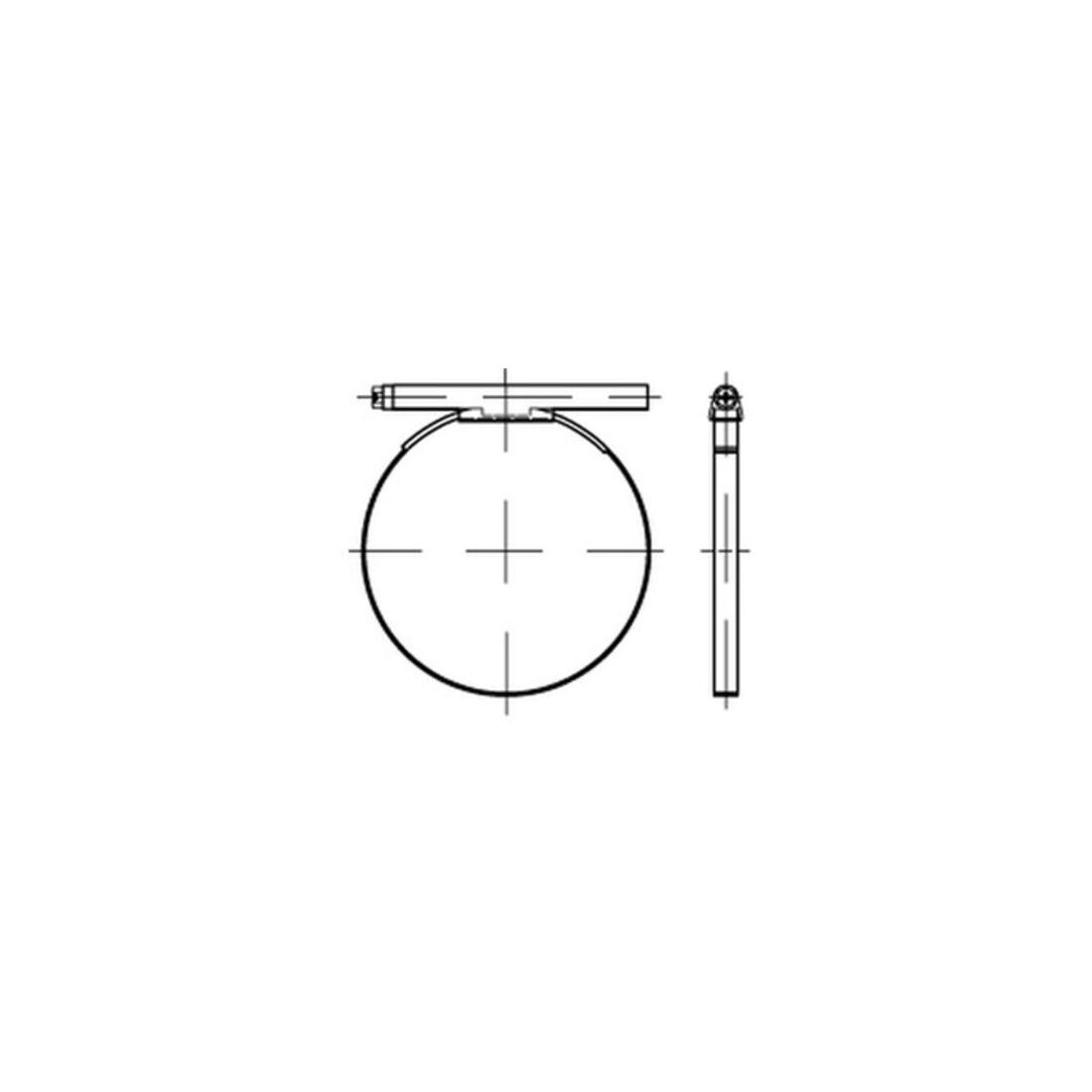 DIN 3017 Schlauchschelle mit Schneckenantrieb Form A, Chromstahl 1.4016 (W2)