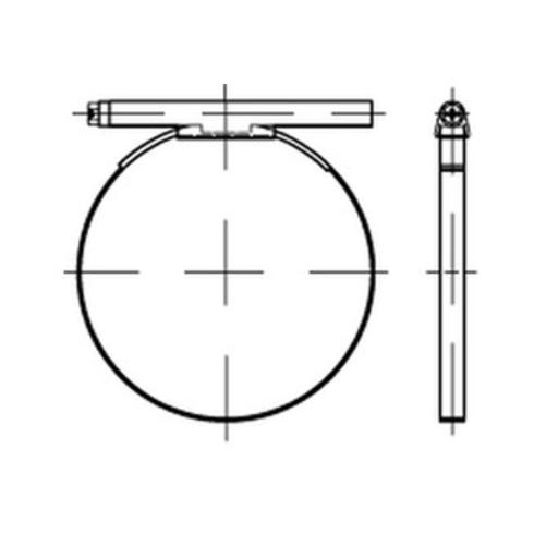 DIN 3017 Schlauchschelle mit Schneckenantrieb Form A, Chromstahl 1.4016 (W2)