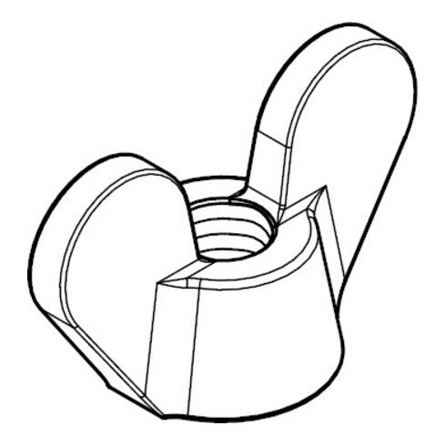 DIN 315 Écrou papillon, acier inoxydable A2 M10 HP