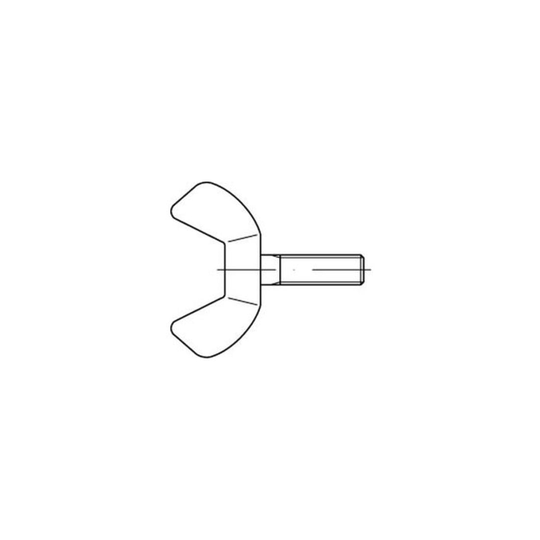 DIN 316 Flügelschraube amerikansiche Form M4x10 Edelstahl A2 blank