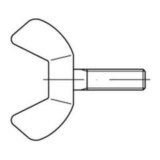 DIN 316 Flügelschraube amerikansiche Form M6x10 Edelstahl A2 blank