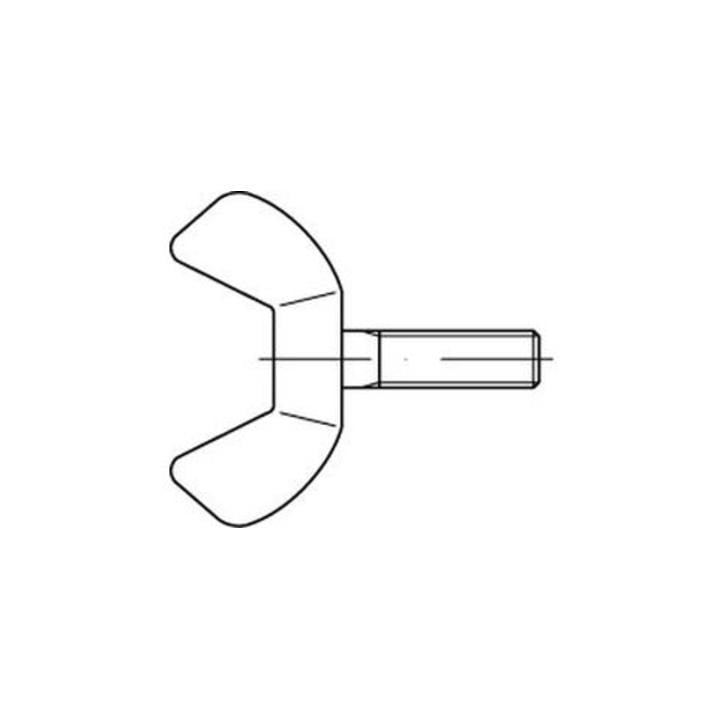 DIN 316 Flügelschraube amerikansiche Form M6x50 Edelstahl A2 blank