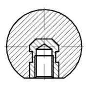 DIN 319 Bouton sphérique, C= filetage intérieur sans douille, KST noir E MS M25x6 HP-1