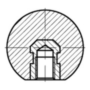DIN 319-E  Kugelkopf Kunstst. E 50 M 12 schwarz mit Messinggewindebuchse