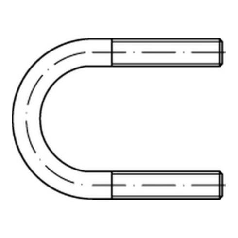 DIN 3570 Rohrschelle mit Rundstahlbügel Form A, Edelstahl A4, blank