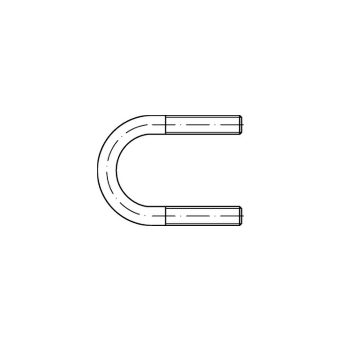DIN 3570 Rohrschelle mit Rundstahlbügel Form A, Edelstahl A4, blank